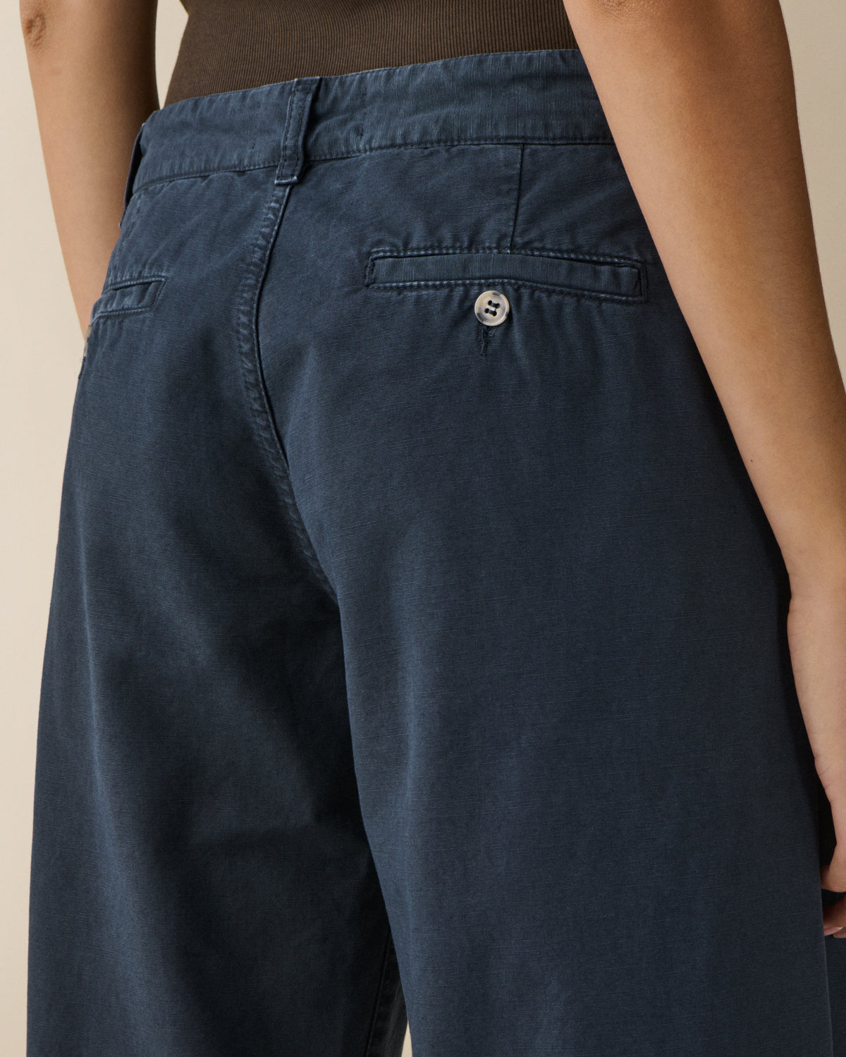 Women's Navy Wide Leg Casual Chinos for Weddings and Parties