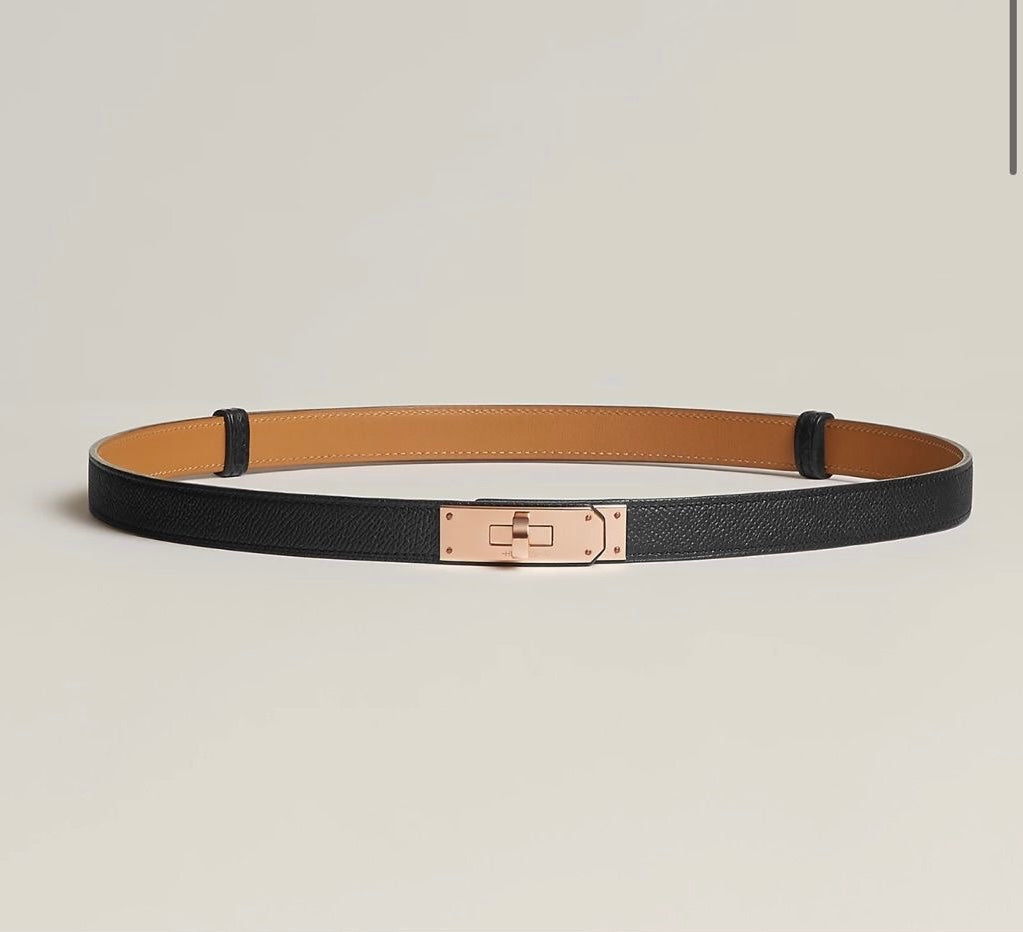 Women's Contrast Trim Outdoor Belt for Weddings and Parties in Black