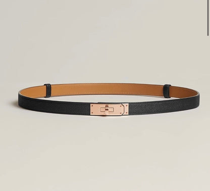 Women's Contrast Trim Outdoor Belt for Weddings and Parties in Black