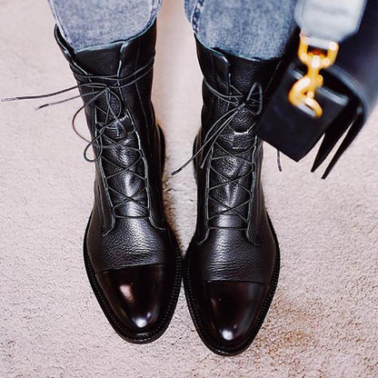 Women's Lace Up Casual Ankle Boots for Work and Office