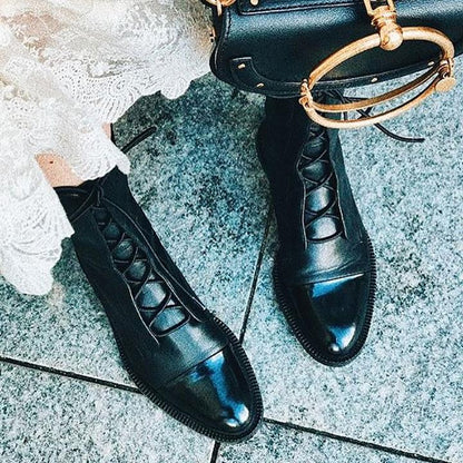 Women's Lace Up Casual Ankle Boots for Work and Office