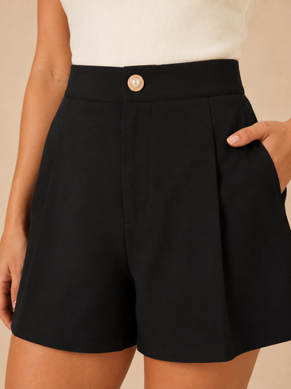 Women's High Waisted Relaxed Fit Zip Up Shorts view 11