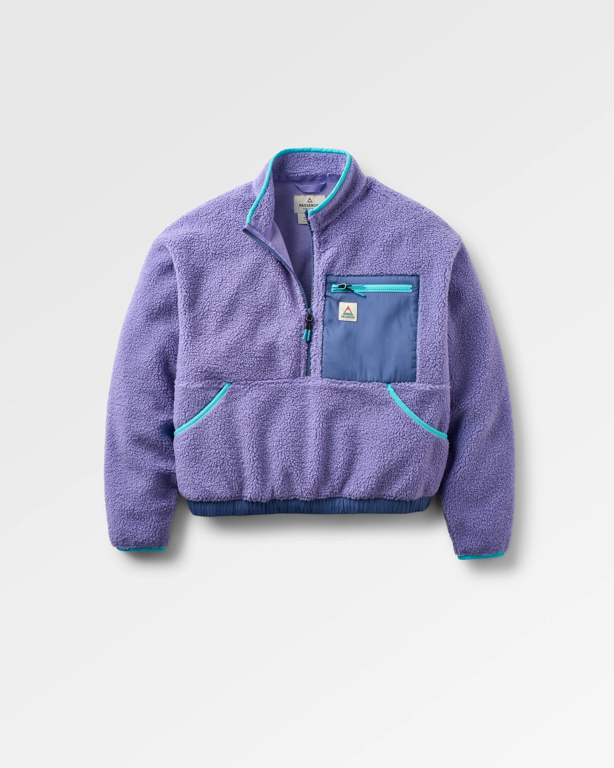 Women's Purple Relaxed Fit Patch Pocket Textured Jumper
