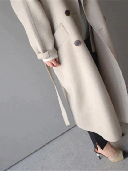 Women's Longline Patch Pocket Casual Winter Coat