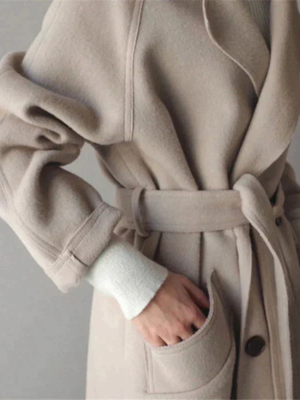 Women's Longline Patch Pocket Casual Winter Coat