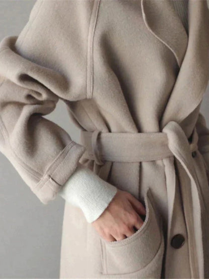 Women's Longline Patch Pocket Casual Winter Coat