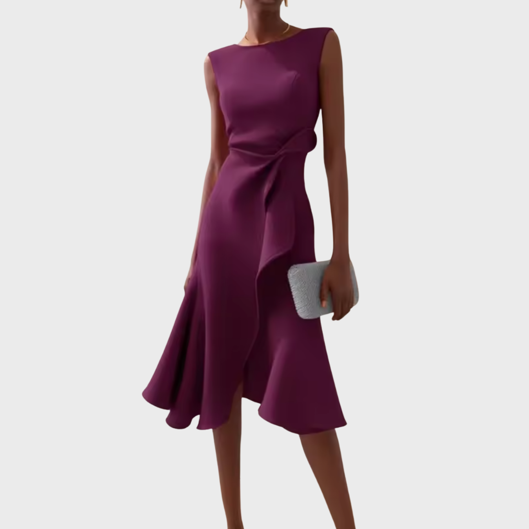 Women's Twist Front Sleeveless Midi Dress