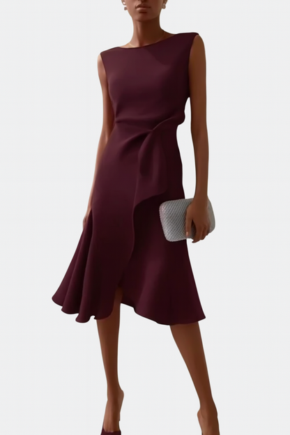 Women's Twist Front Sleeveless Midi Dress