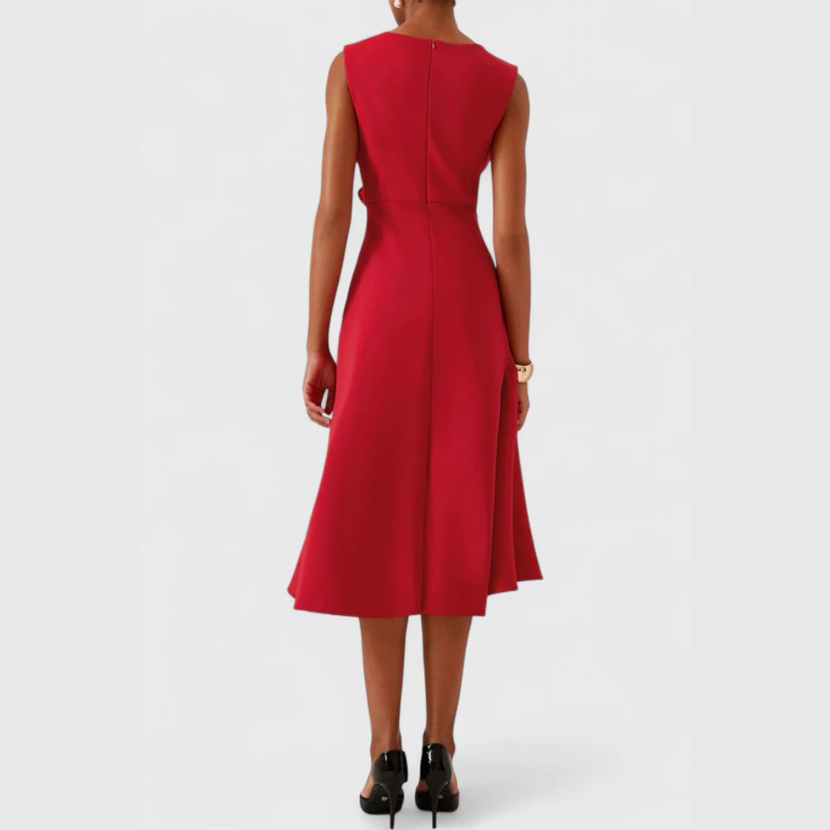 Women's Twist Front Sleeveless Midi Dress