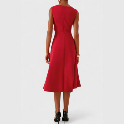 Women's Twist Front Sleeveless Midi Dress