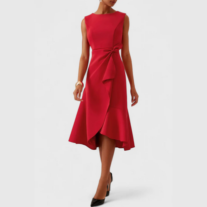 Women's Twist Front Sleeveless Midi Dress