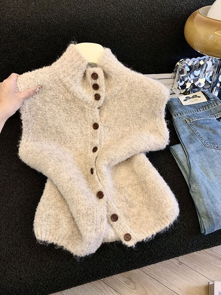 Women's Knitted Sleeveless Cardigan