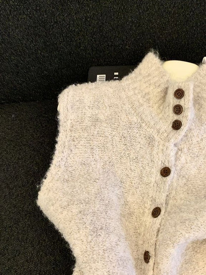 Women's Knitted Sleeveless Cardigan view 3