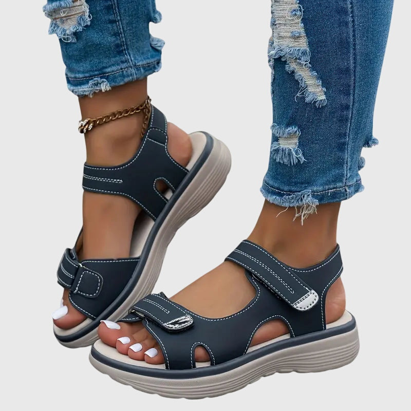 Women's Black Sandals in Blue