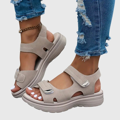 Women's Black Sandals in Khaki