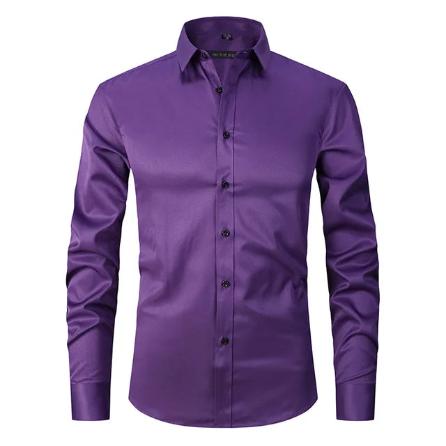 Men's White Slim Fit Button Front Shirt